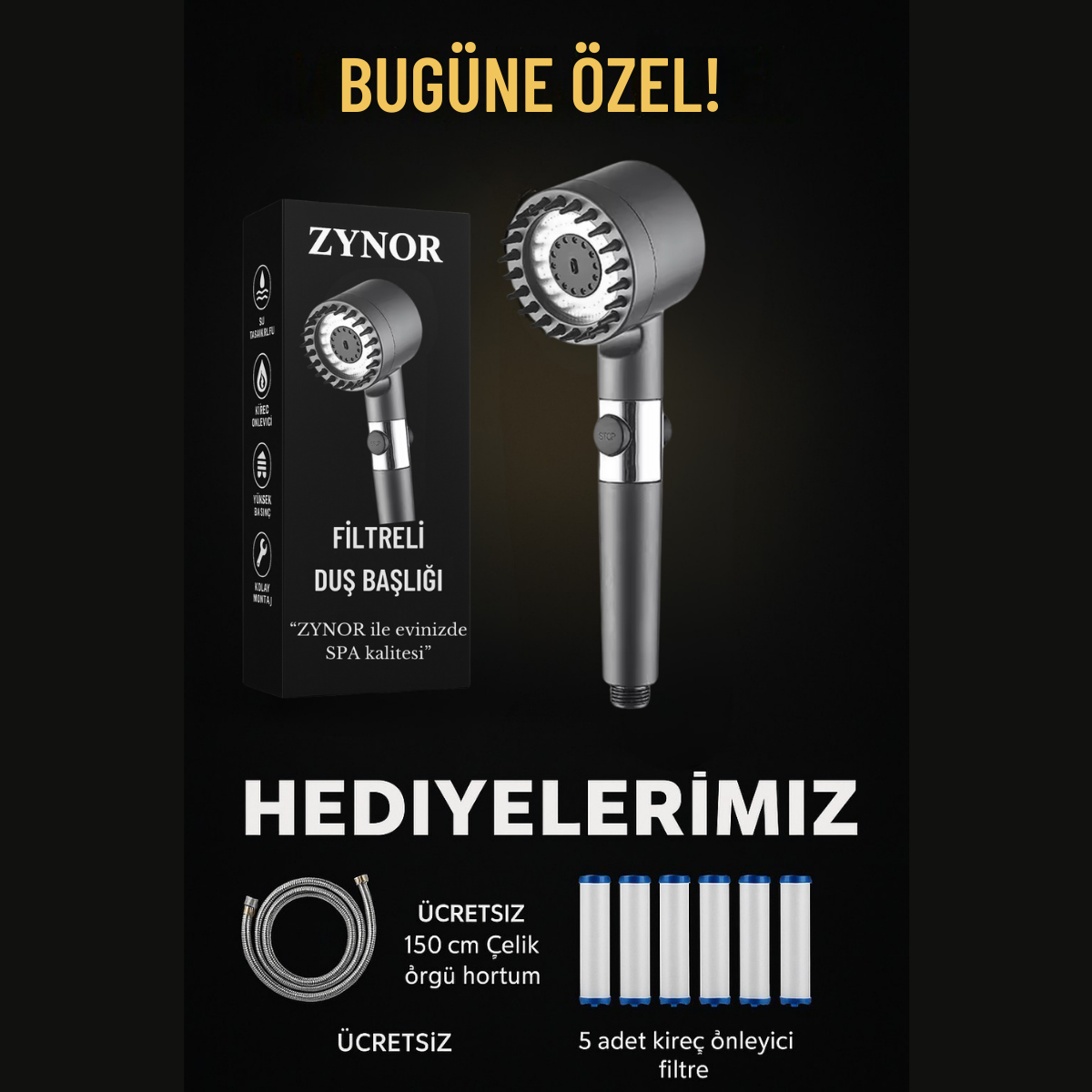 ZYNOR™ - FILTRELI DUŞ BAŞLIĞI
